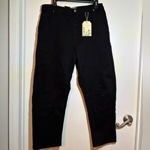 Elegant Black High Rise Tapered Leg Jeans